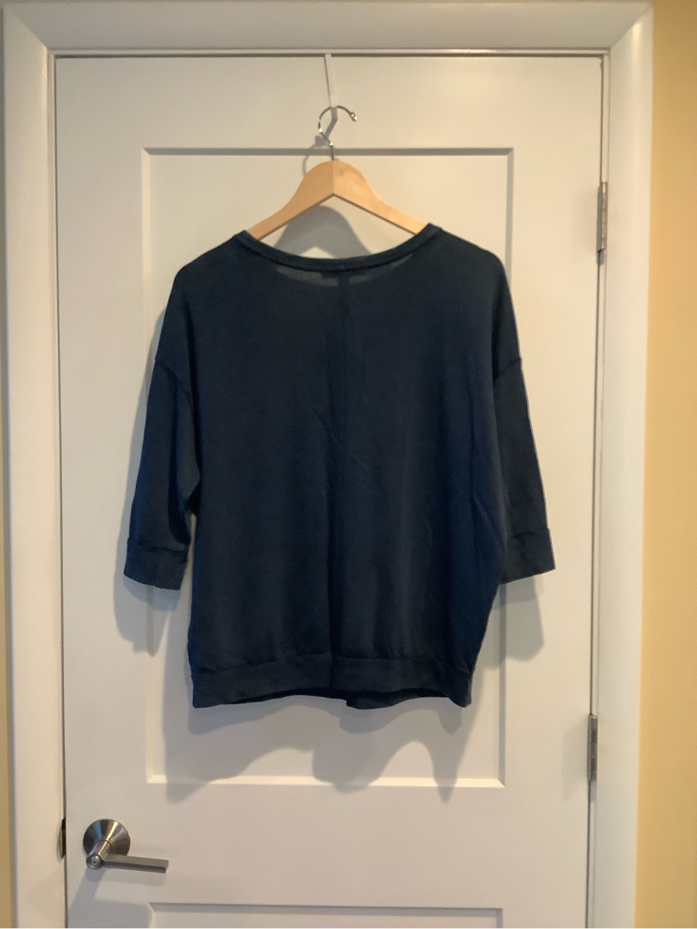 Express Navy Ruffle Trim Sweatshirt - Picture 2 of 6